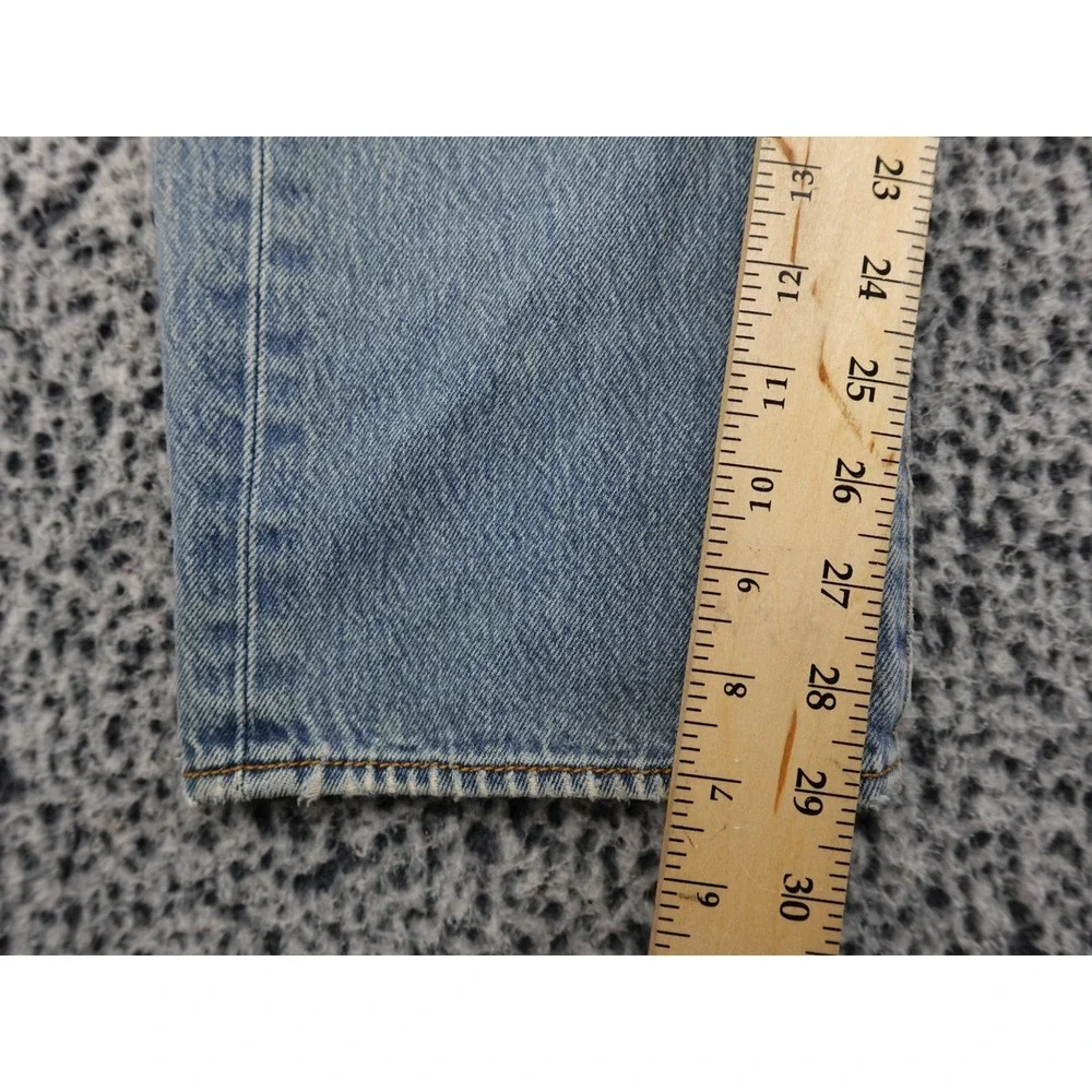 Levi's 501 Original Fit Mens W36 L33 Light Blue Distressed‎ Button Fly Jeans